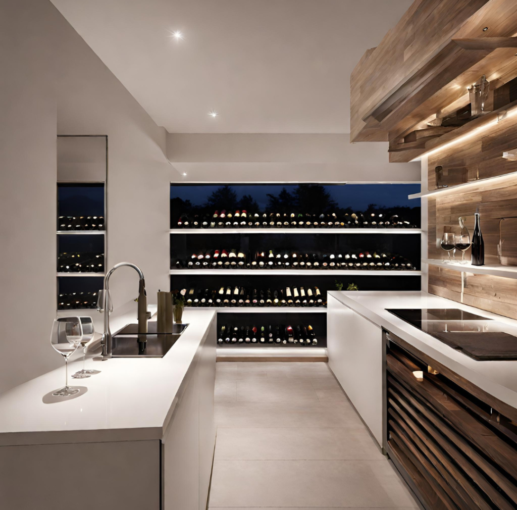 Adega Climatizada de Vinho planejada sob medida em cozinha