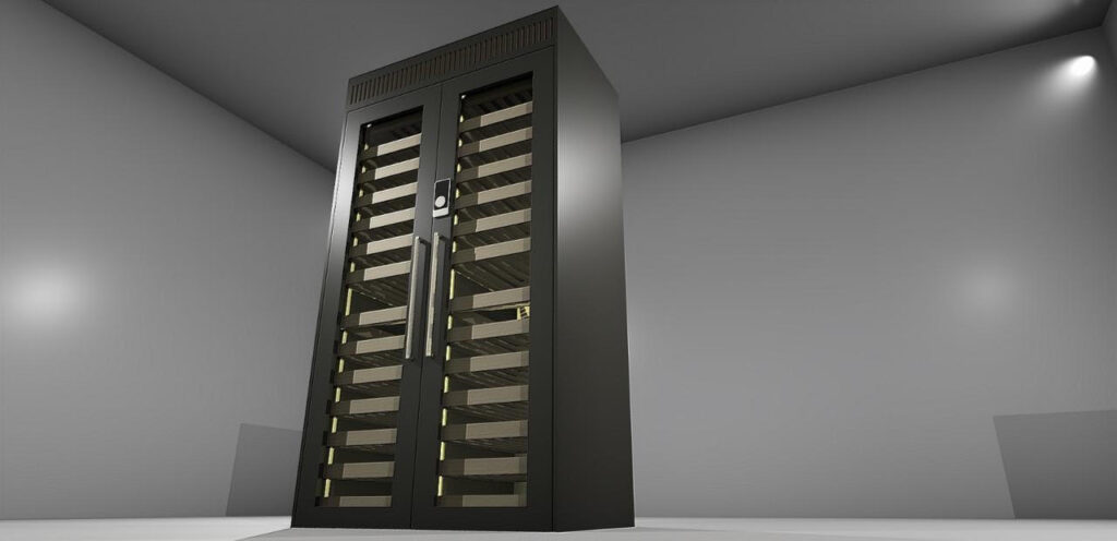 Adega Climatizada de Vinho Móvel preta